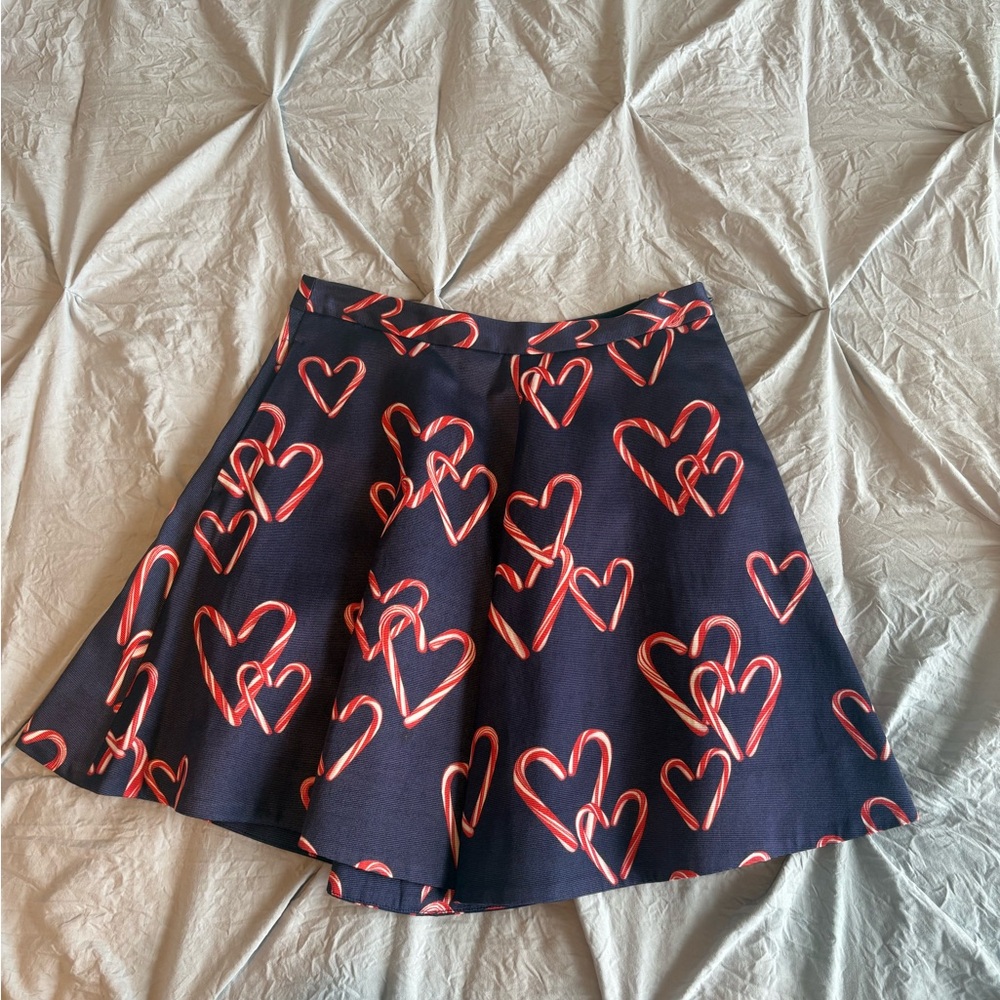 EUC Draper James Candy Cane Heart Mini Skirt Size 4